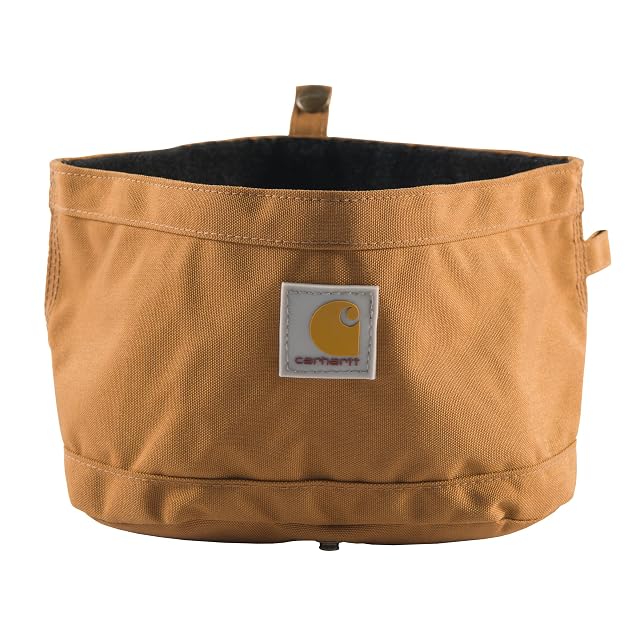 Carhartt Cuenco de Viaje de Nailon para Perro, Cuenco Plegable para Comida y Agua