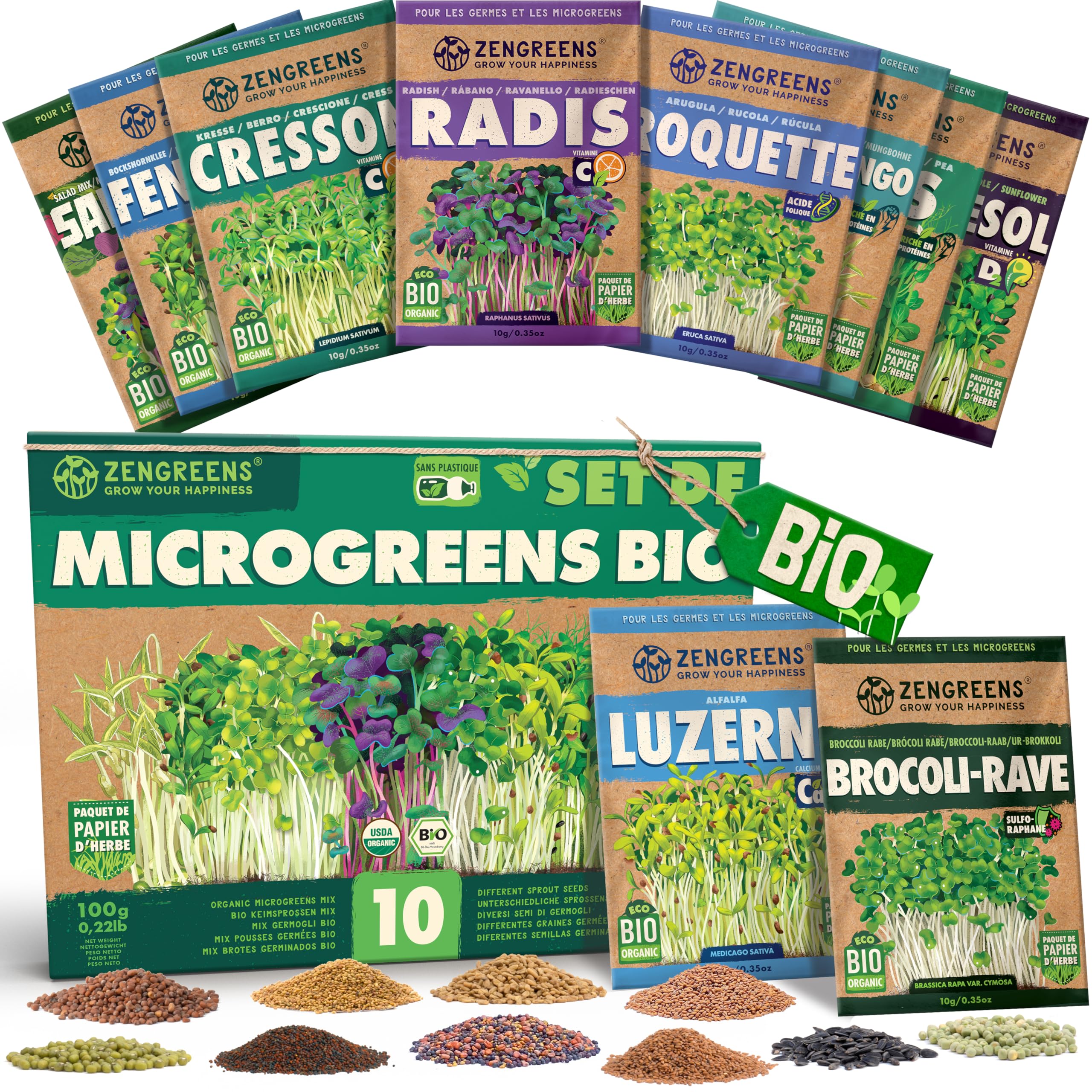 ZenGreens® - Kit De Graines De Aubergine Bio - 6 Variétés Pour Une