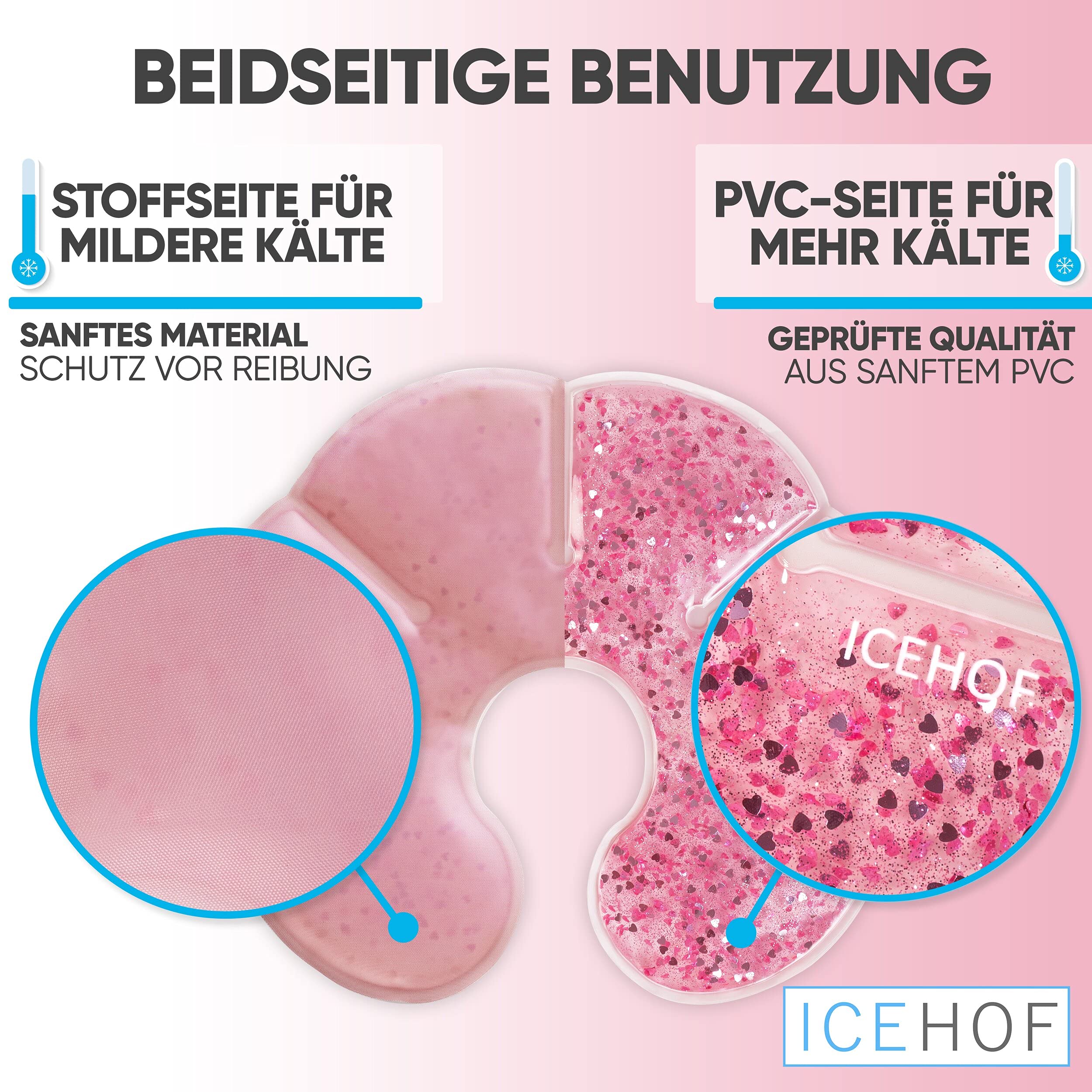 ICEHOF bolsa gel frio para pecho [2x] - con almacenamiento - Accesorio de lactancia compresas gel frio seno de hielo - Almohadillas de refrigeración