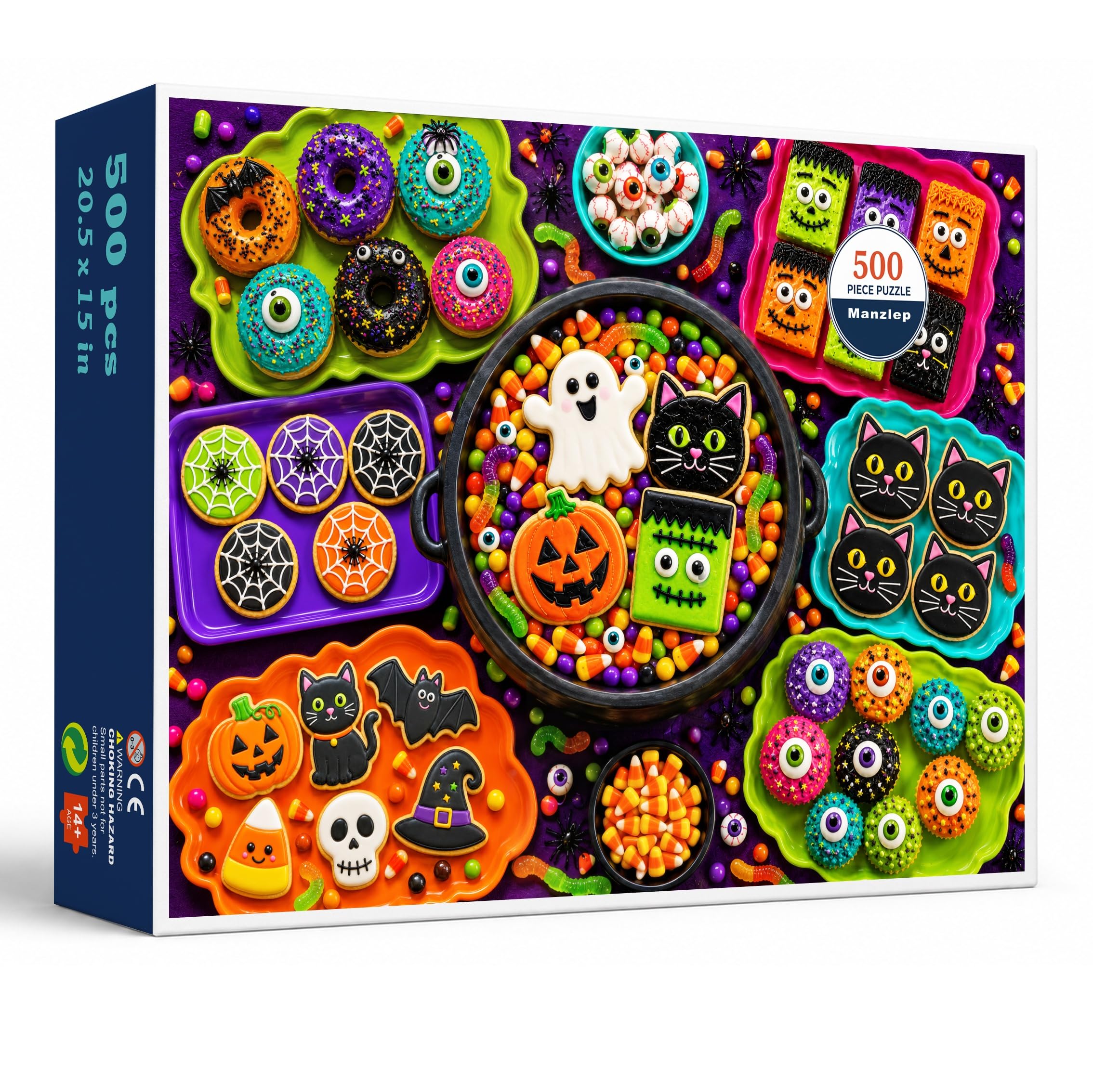 Manzlep Halloween Cookie Feast 500 Piece Puzzle for Adults & Teens