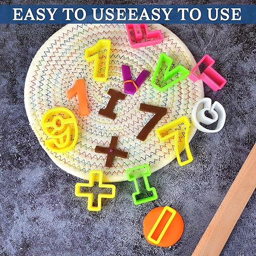 Miniatura 5 de 41 mini cortadores de galletas, pequeños del alfabeto y números (0.98-2 pulgadas) para hornear, cortador de letras de fondant de plástico de grado