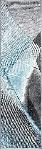 Vista 80 de SAFAVIEH Hollywood Collection - Alfombra decorativa de 2 pies 3 pulgadas x 4 pies, beige y azul, diseño moderno de mediados de siglo, no desprende