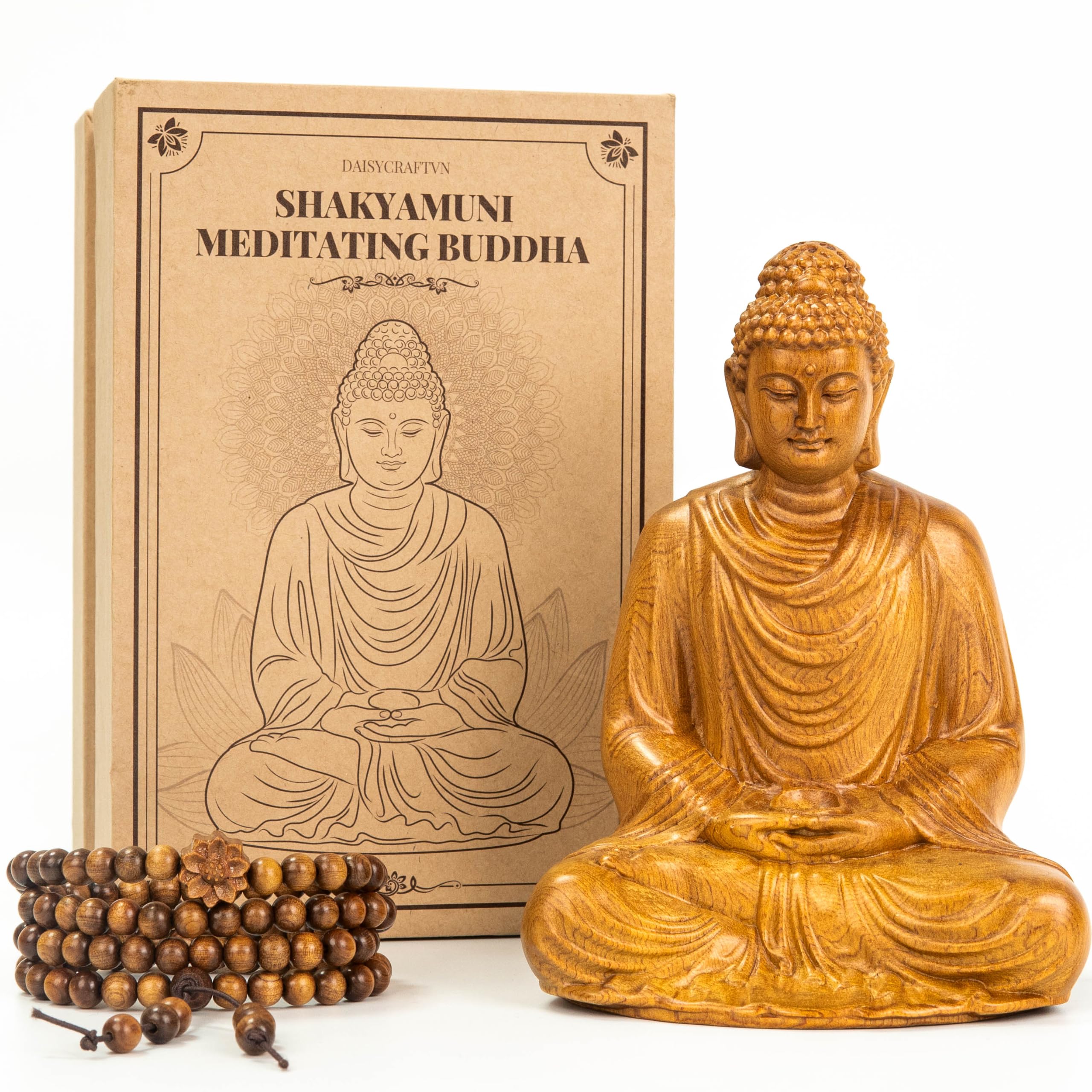 DAISYCRAFTVN Buddha Statues for Home Decor, Meditation Accessories, Zen Decor, Spiritual Decor, Small Buddha Statue, Yoga Gift for Women and Men, Religious Statues Indoor
