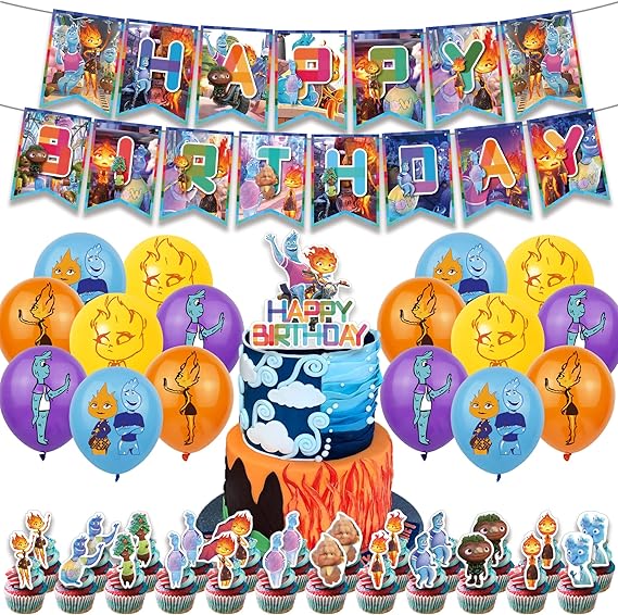 Elemental Birthday Party Supplies, Crazy City of Elemental Cartoon Themed Party Supplies