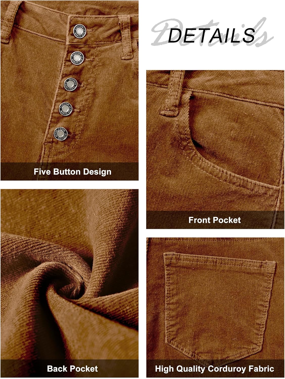 Corduroy Pants Women High Waist Flare Pants Casual Baggy Bell Bottom Pants Wide Leg Trouser Pants for Women Trendy - Image 5