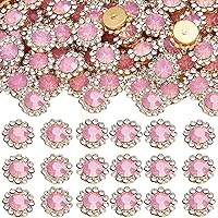 Vista 10 de 160 diamantes de imitación para coser de 0.472 pulgadas, base de metal, diamantes de imitación para coser en ropa, zapatos, aretes, cinturón