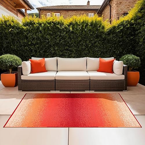 Alfombra para exteriores, impermeable, lavable, reversible, resistente a las manchas, plegable, de plástico reciclado, para patio, caravana,