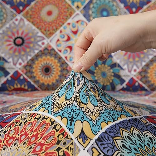 Vista 5 de Funda estampada para futón, fundas elásticas para sofá cama, tamaño matrimonial, individual, queen, sin brazos, fundas protectoras con parte Youmeng