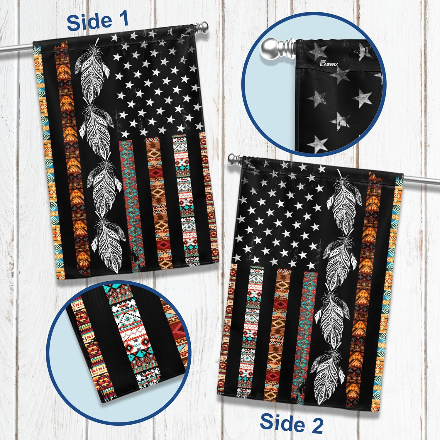 FLAGWIX Boho Native American Flag, Patriotic American Decoration Flags - House Flag 30x40, Decorations For Home, Outside - Native American Decor, Double Sided, Heavy Duty Canvas Flag Indoor Outdoor - Image 8