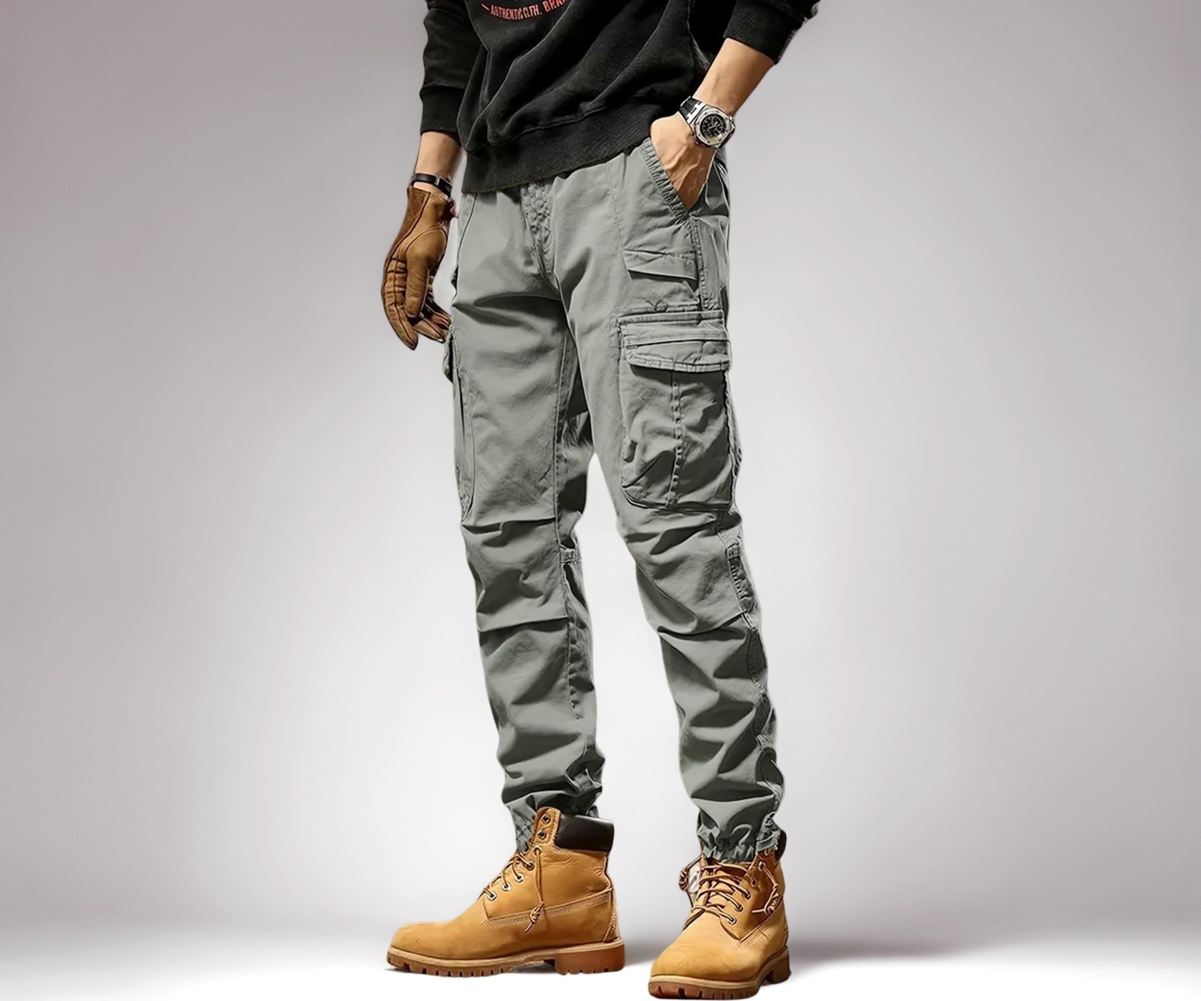 Lymio Cargo for Men || Cotton Cargo Pant || Drawstring Waist Pant (Also Available in Plus Sizes) (74-77)