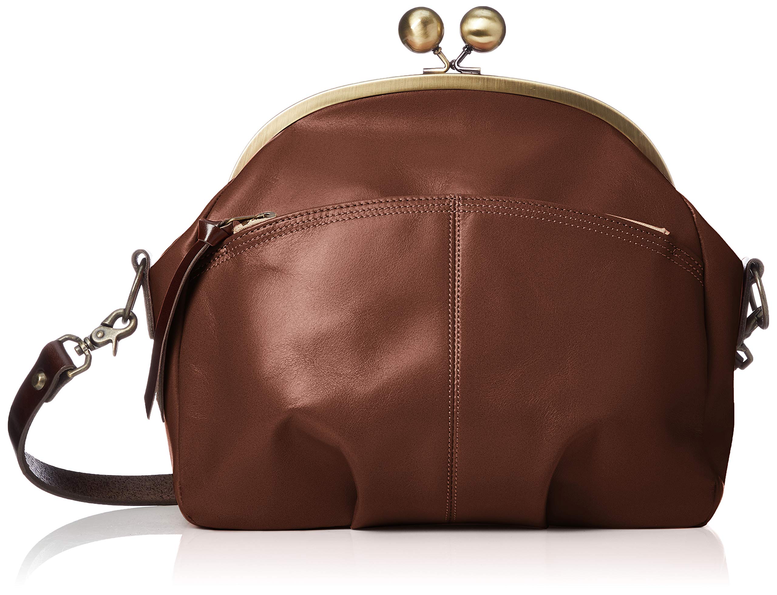 Leather Shoulder Bag with Clasp