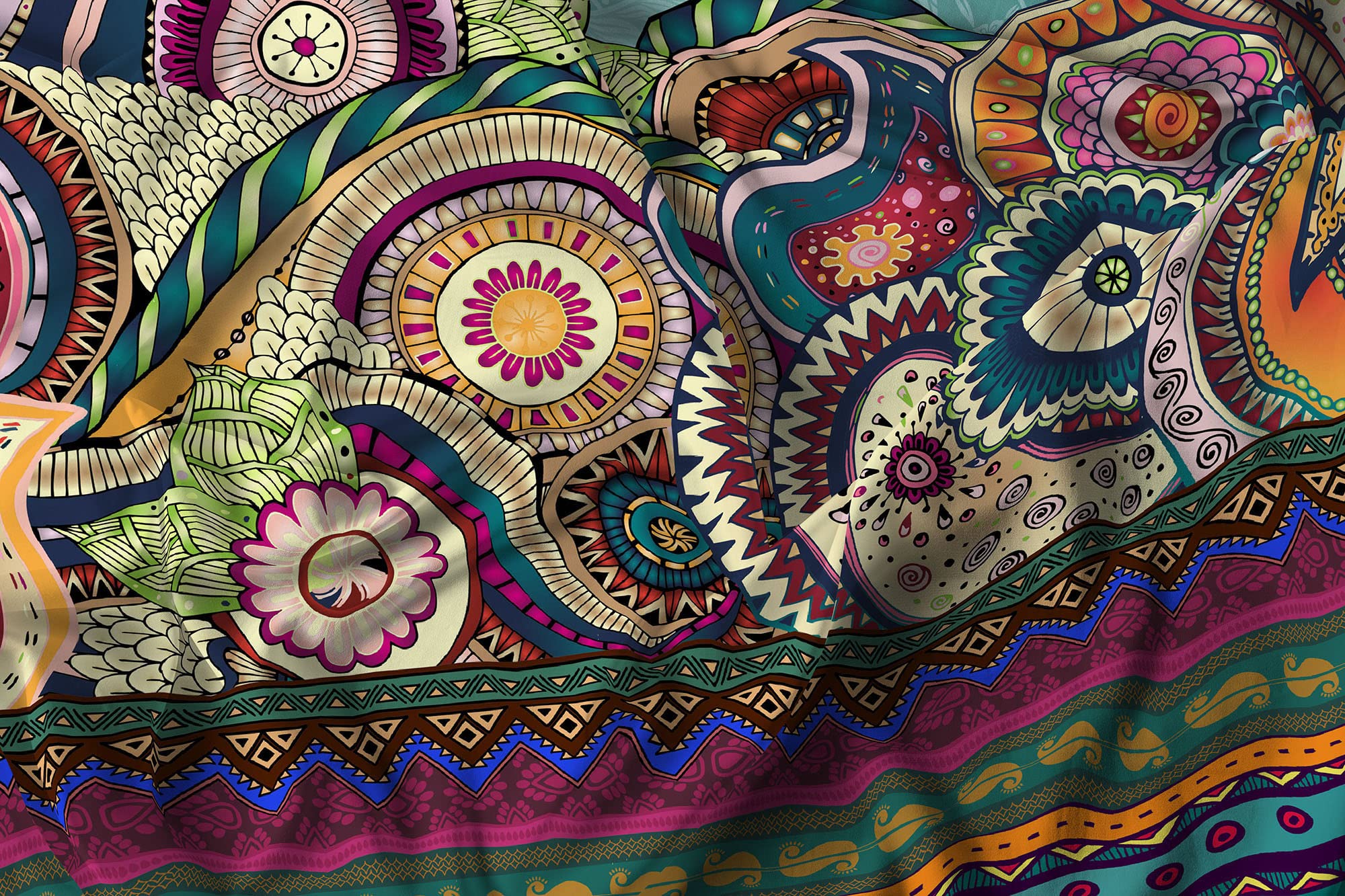 Parure Letto Ki-Osa In Microfibra Super Morbida - Stampa Digitale Fantasie Colorate | Misura Matrimoniale - Foto 5