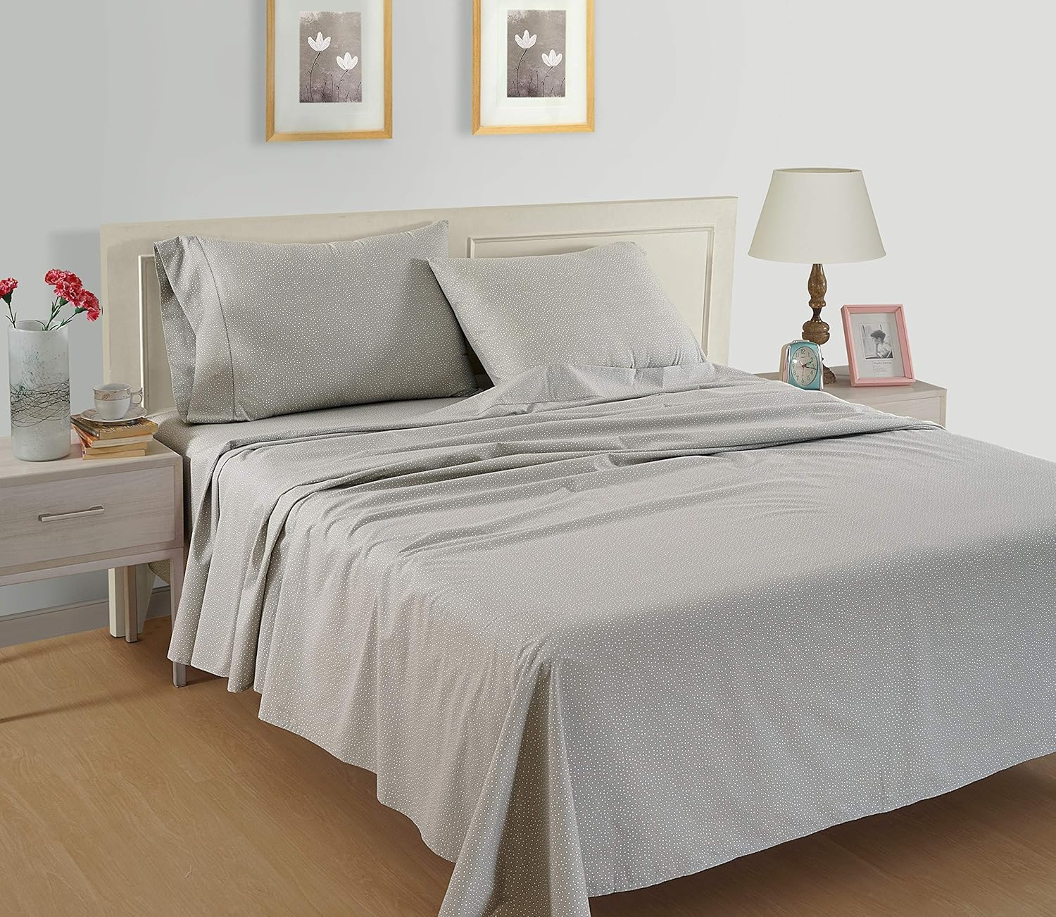 LANE LINEN 100% Organic Cotton King Size Pillow Cases Set of 2 (20''x36''), Organic Cotton Pillowcase, King Pillow Cases Set - Snowdrop