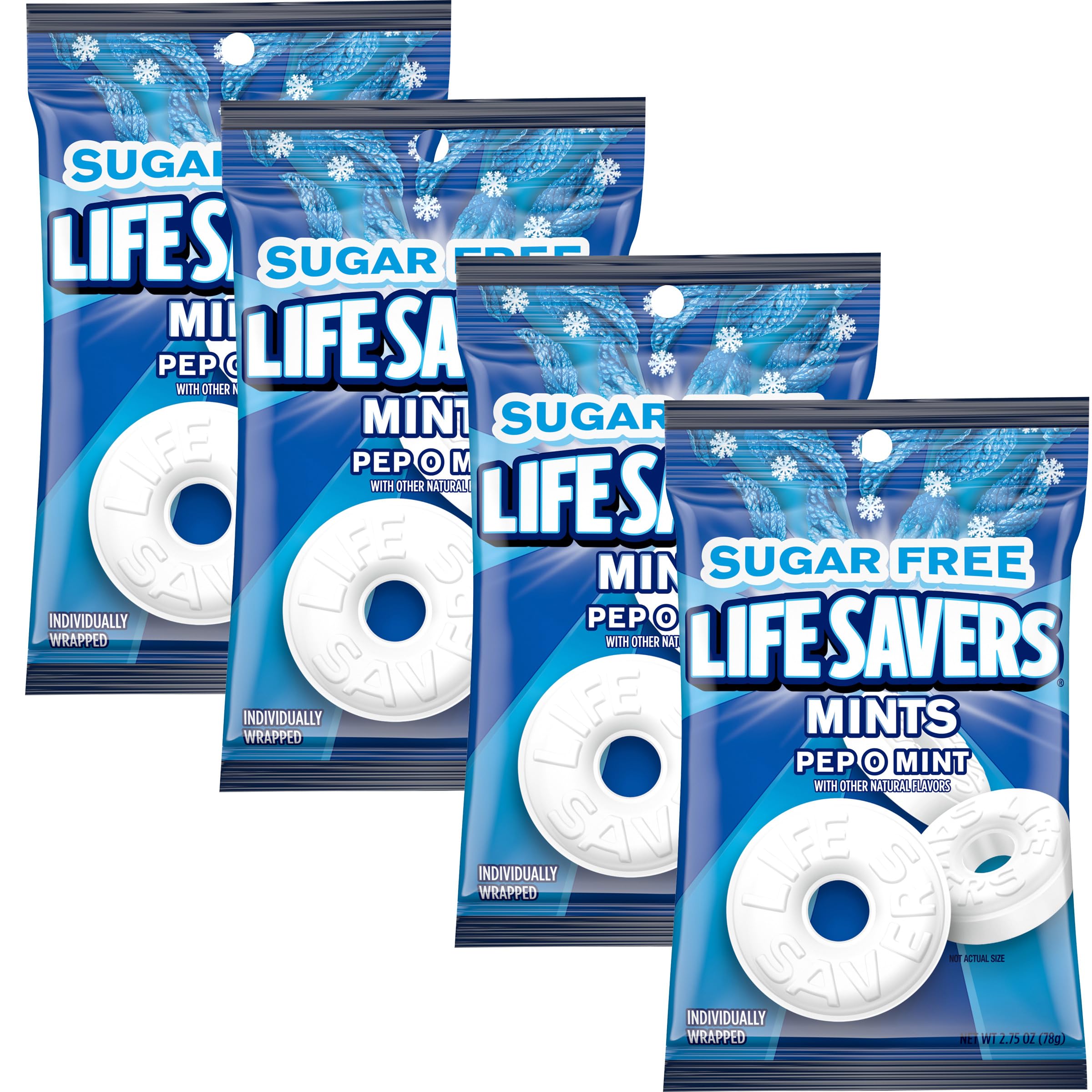 Sugar Free Lifesavers Pep O Mint, 2.75 Ounce (Pack of 4), Peppermint Breath Mints