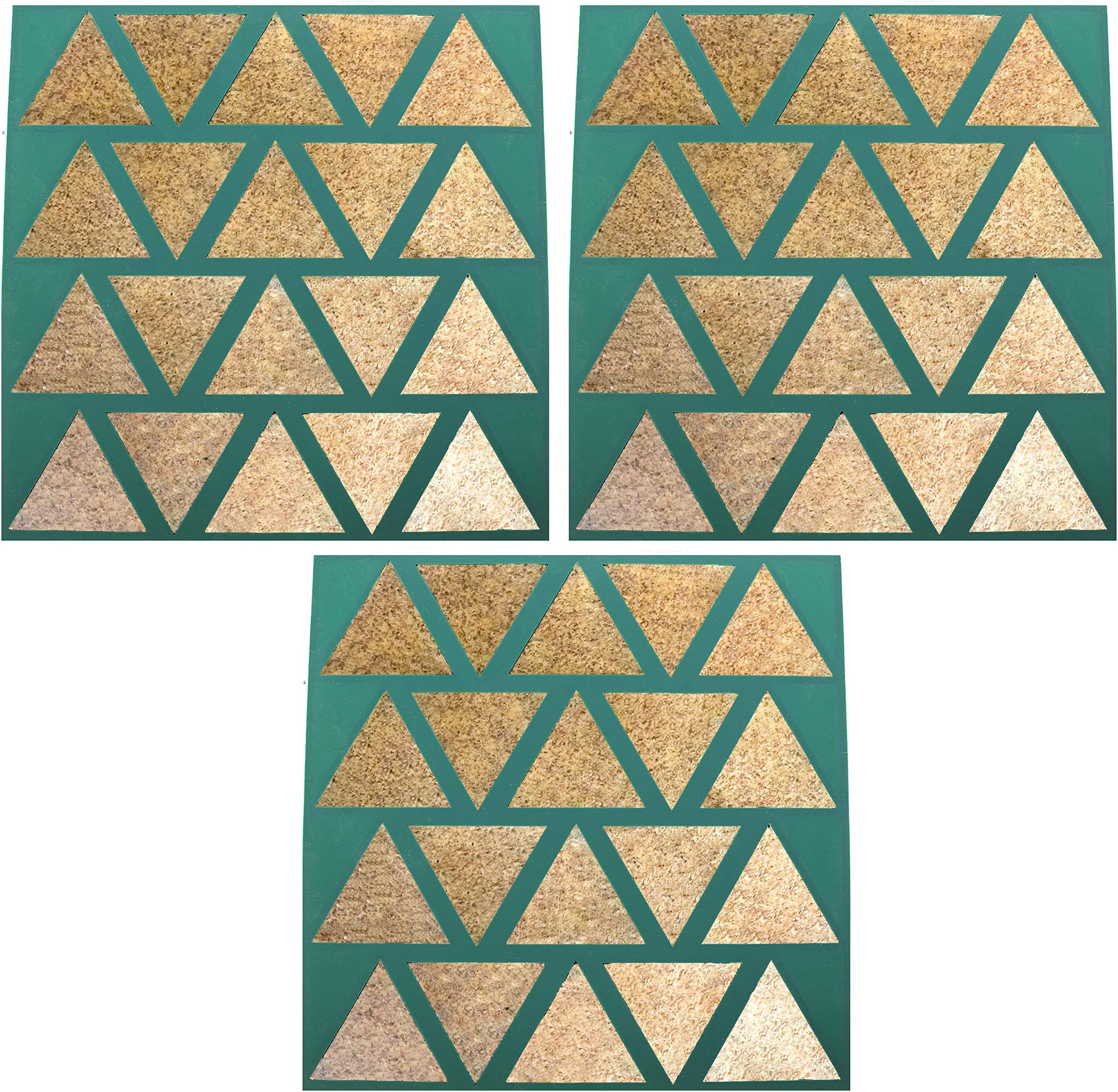 Set of 3 - Dehydrator Triangle Chip Mold Shape Silicone Sheet Mat for Excalibur Dehydrating 14" x 14" Raw Tortilla Cracker Cookie Drying Bright Kitchen Brand