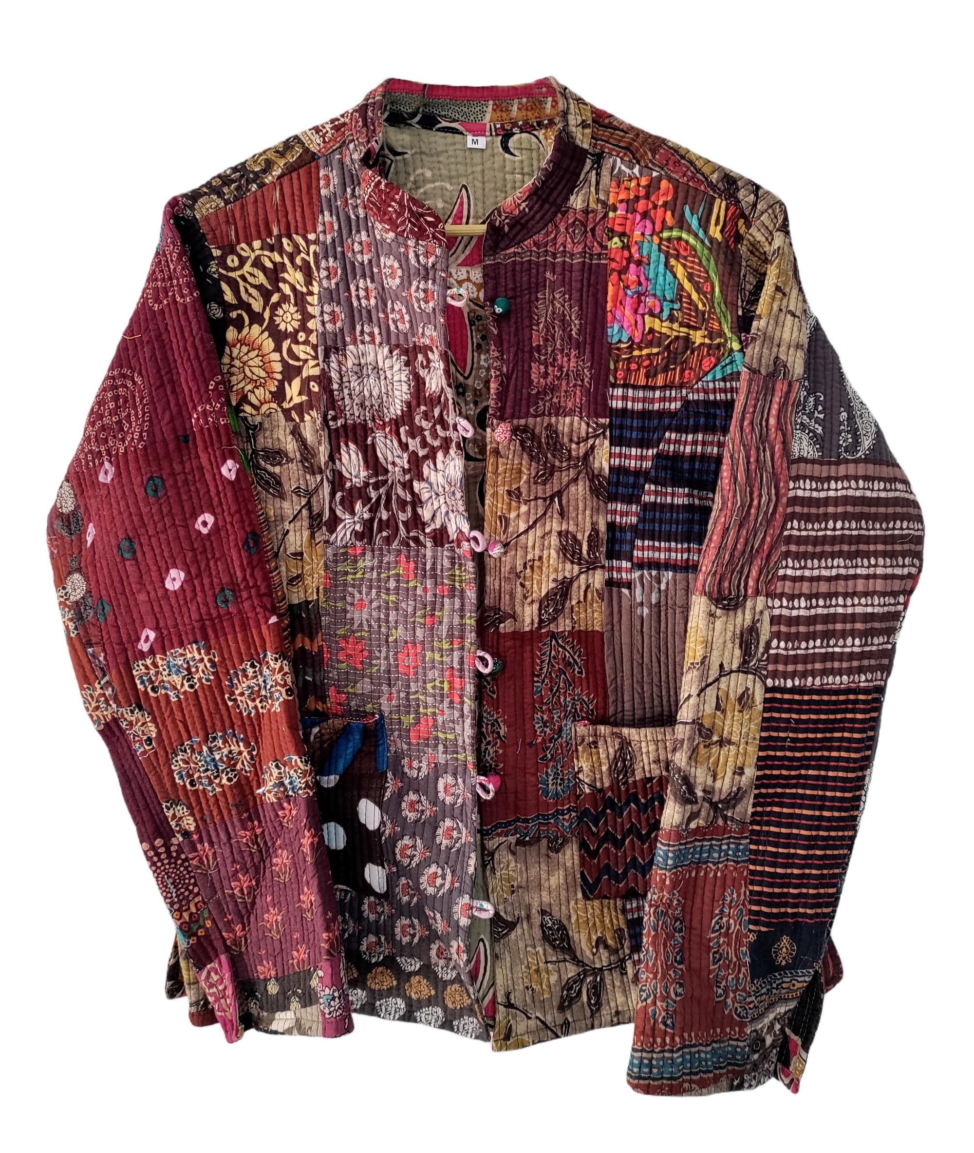 Damen Baumwoll-Patchwork-Steppjacke, wendbar, Winterbekleidung, leichte Jacken für Mädchen, Bikerjacke