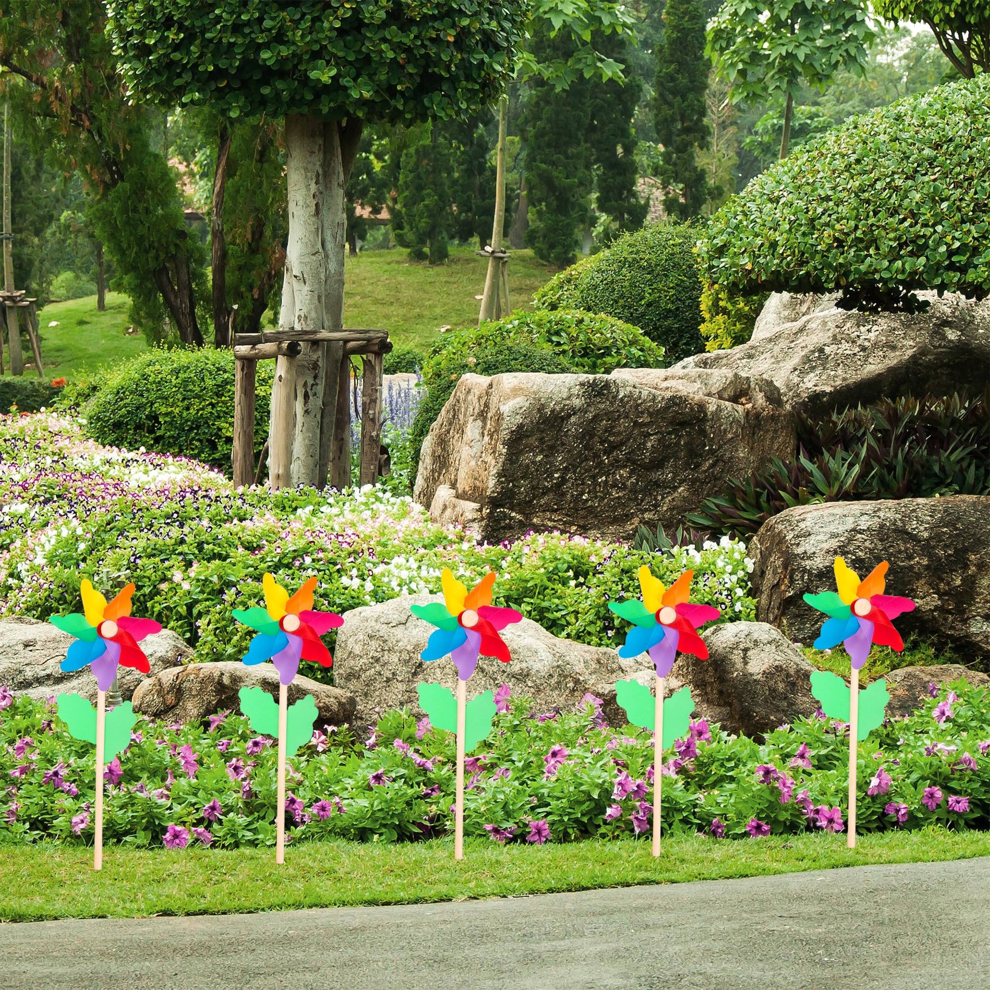 Amazon.com: 5-Piece Set Colorful Wind Spinners for Outdoor Garden