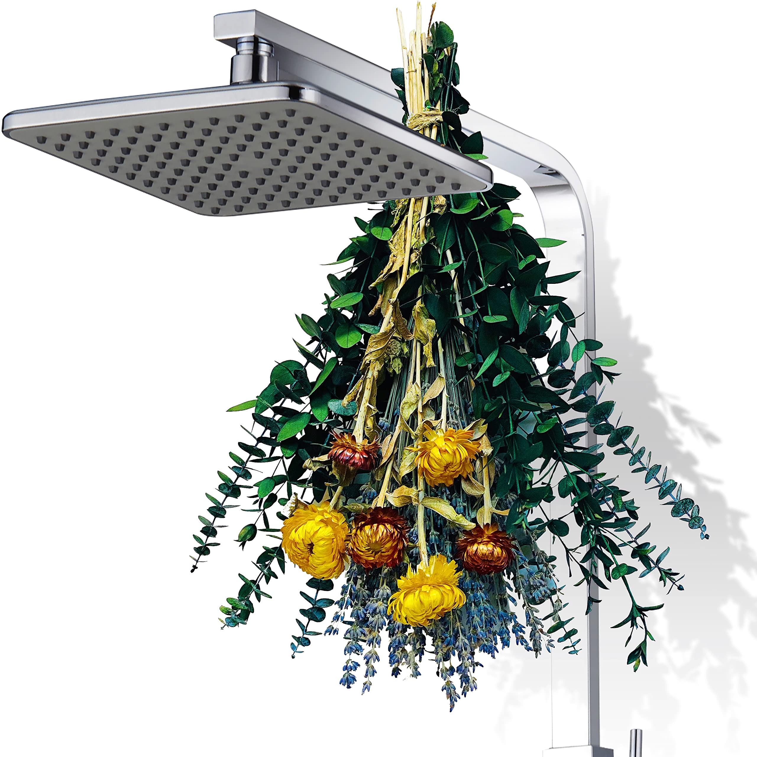 Dried Eucalyptus Stems and Dried Lavender Bundle Mixed Chrysanthemums for Shower Hanging Plant,Shower Eucalyptus Hanging with Real Eucalyptus Leaves,Eucalyptus for Shower,Eucalyptus Decor