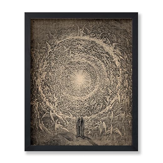 Poster Master Vintage Gustave Dore Poster - Retro Vision of The Empyrean Print - The White Rose Art - Gift for Men & Women - Great Decor for Living Room, Bedroom or Office - 8x10 UNFRAMED Wall Art