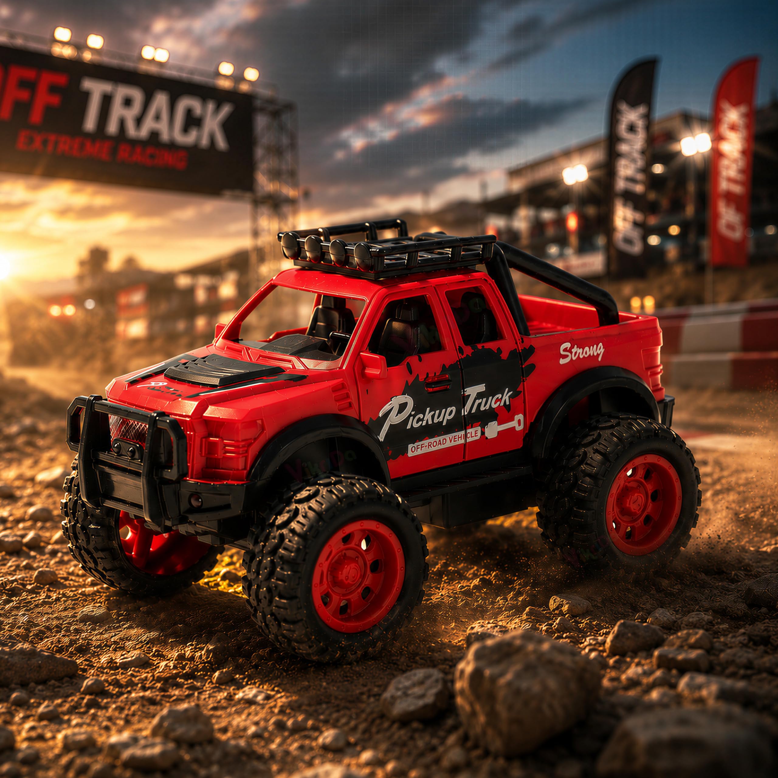 VikriDA 4WD Friction Powered Monster Truck Toy for Kids | Push & Go Off-Road Stunt Car with 360° Action-image-42