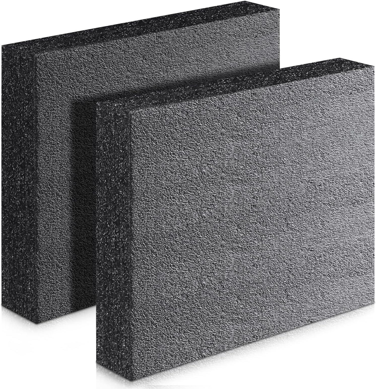 2 Pcs Polyurethane Foam Sheet 12 x 10 x 2.125 inch High Density Foam Board Insert Cuttable Packing Foam for Cases, Packing Foam Pads for Toolbox Camera Storage and Crafts (Black)