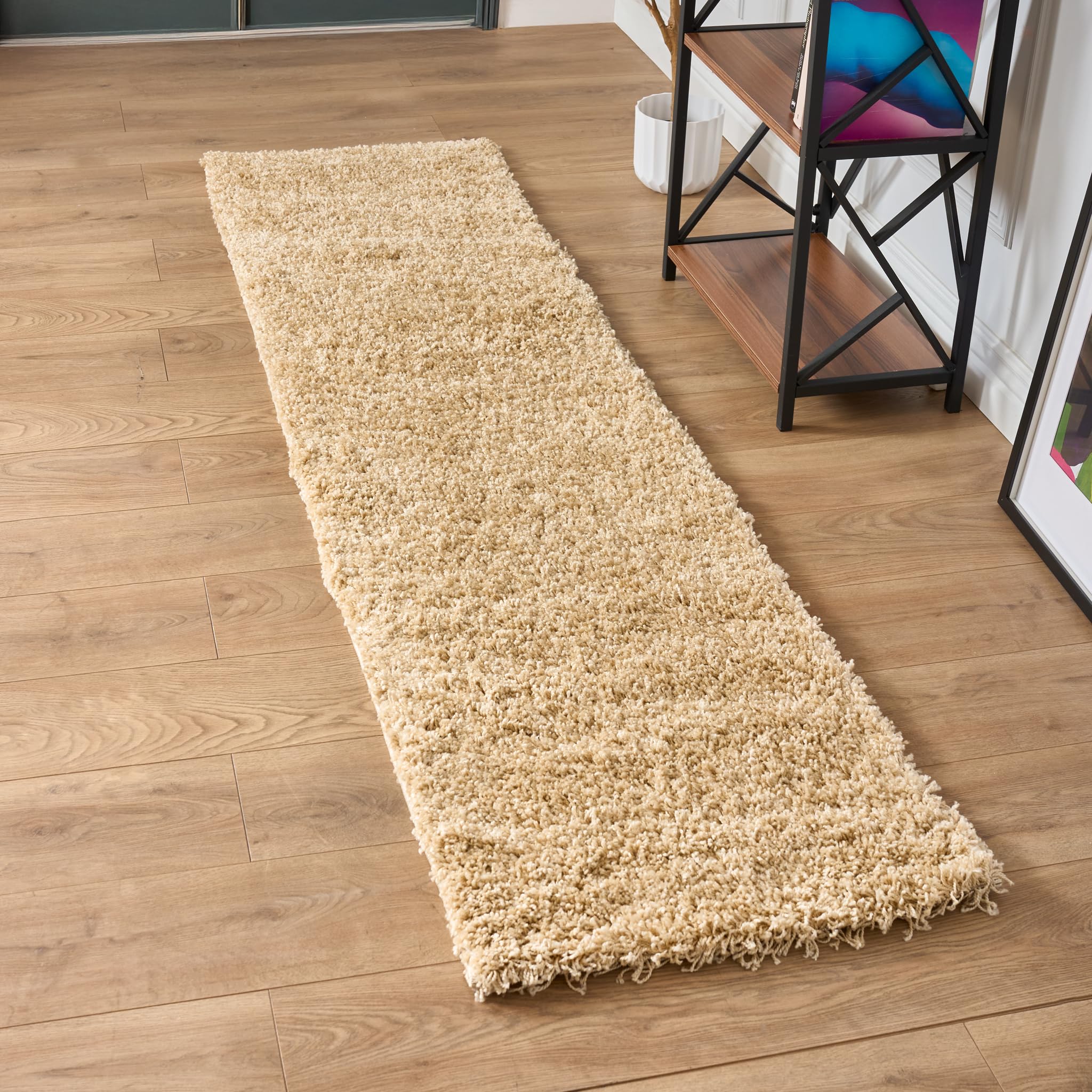 Bravich Navy Blue Shaggy Rug 80 x 150cm (2'7" x 4'11") 5cm Pile Medium Thick Fluffy Living Room Hessian Backed Washable — view 19