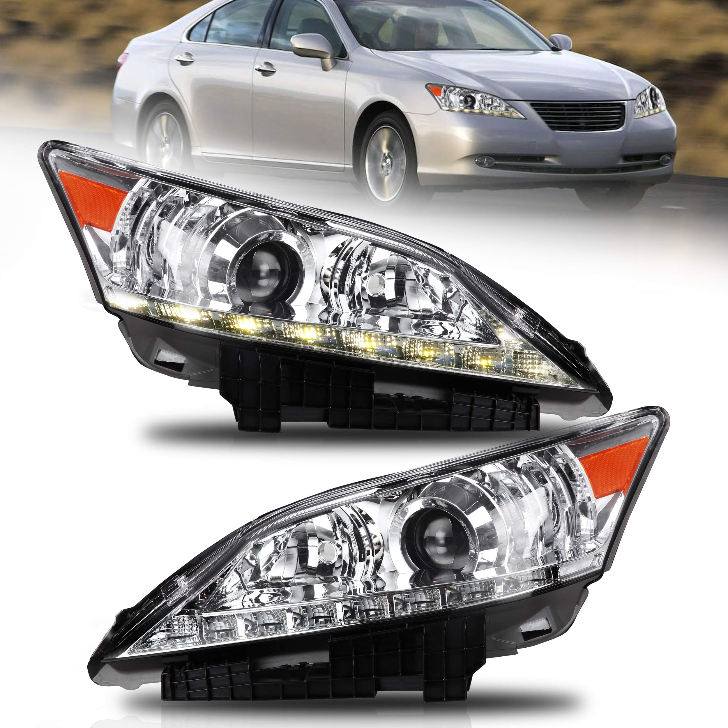 Pair Front Lower Bumper Grille Grill Cover Molding For Lexus ES350 2010-2012