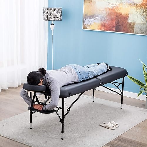 Miniatura 8 de Artechworks Mesa de masaje portátil ligera de 28 pulgadas de ancho, cama de tatuaje con patas de aluminio (cojín de espuma de 2.56 pulgadas de
