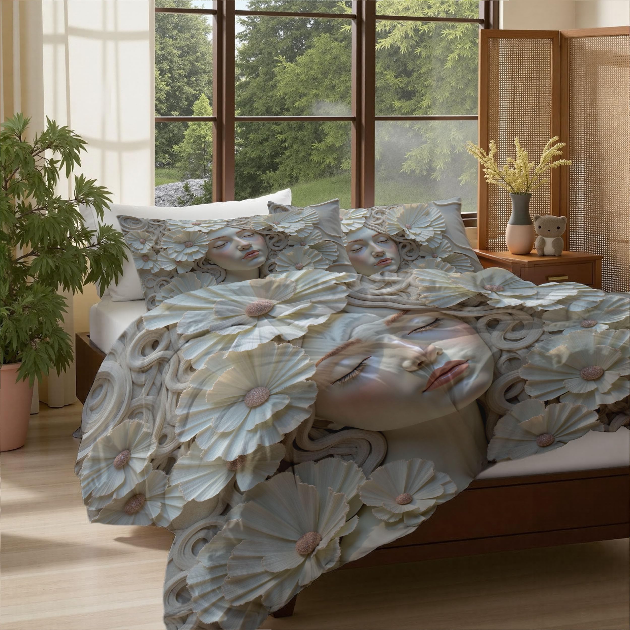 Parure de lit fleurs de ferme réversible pour une ambiance de chambre champêtre