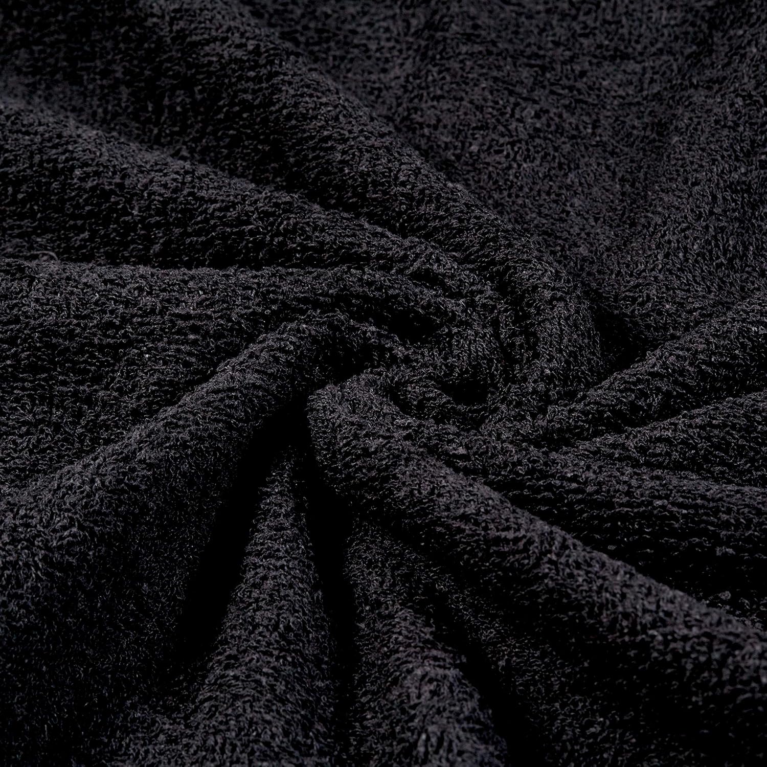 Terry Cloth Toweling Black, Fabric by the Yard