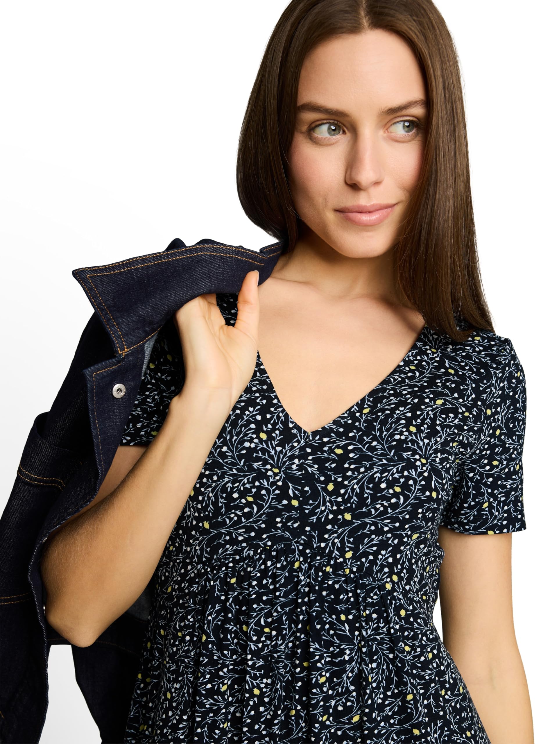 Tom Tailor Damen 1051243 Jerseykleid mit V-Ausschnitt