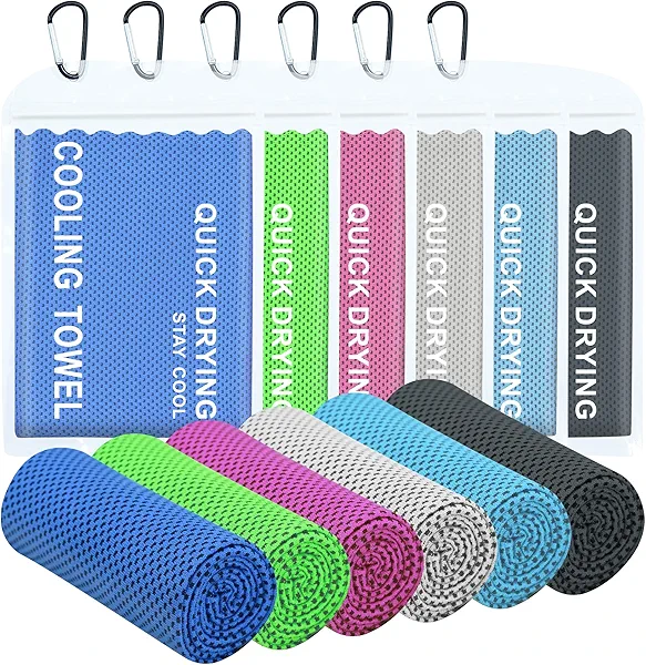 CYCLXY 6 Pack Cooling Towels,(40"x12") Gym Golf Cooling Towels for Neck and Face,Chill Pal Summer Cloth for Extreme Heat for Hot Weather, Workout Golf Towel for Men Women