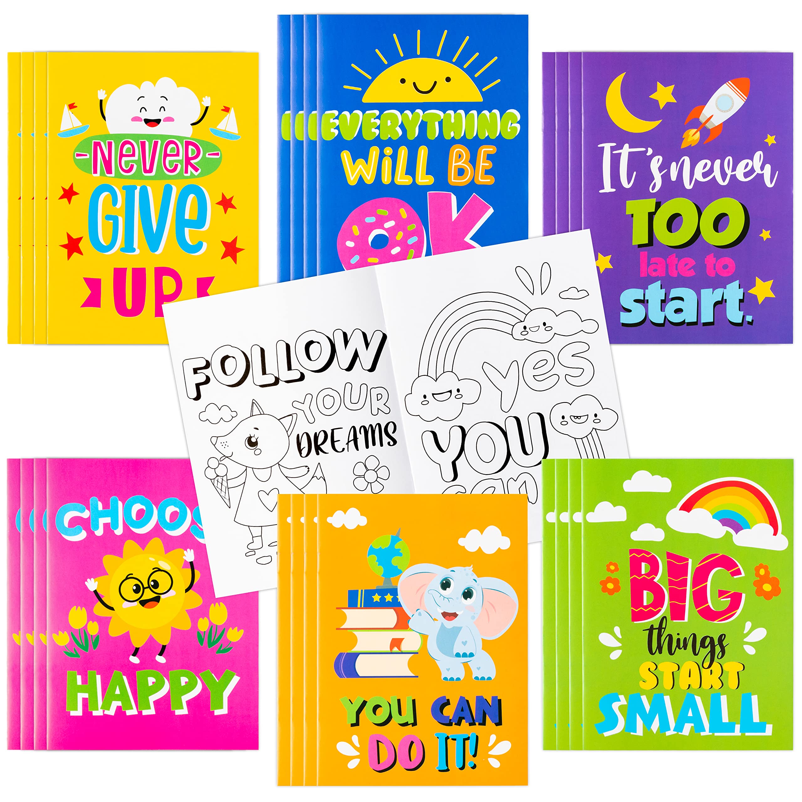 Amazon.com: BZaber 24Pcs Inspirational Coloring Books for Kids DIY Art ...
