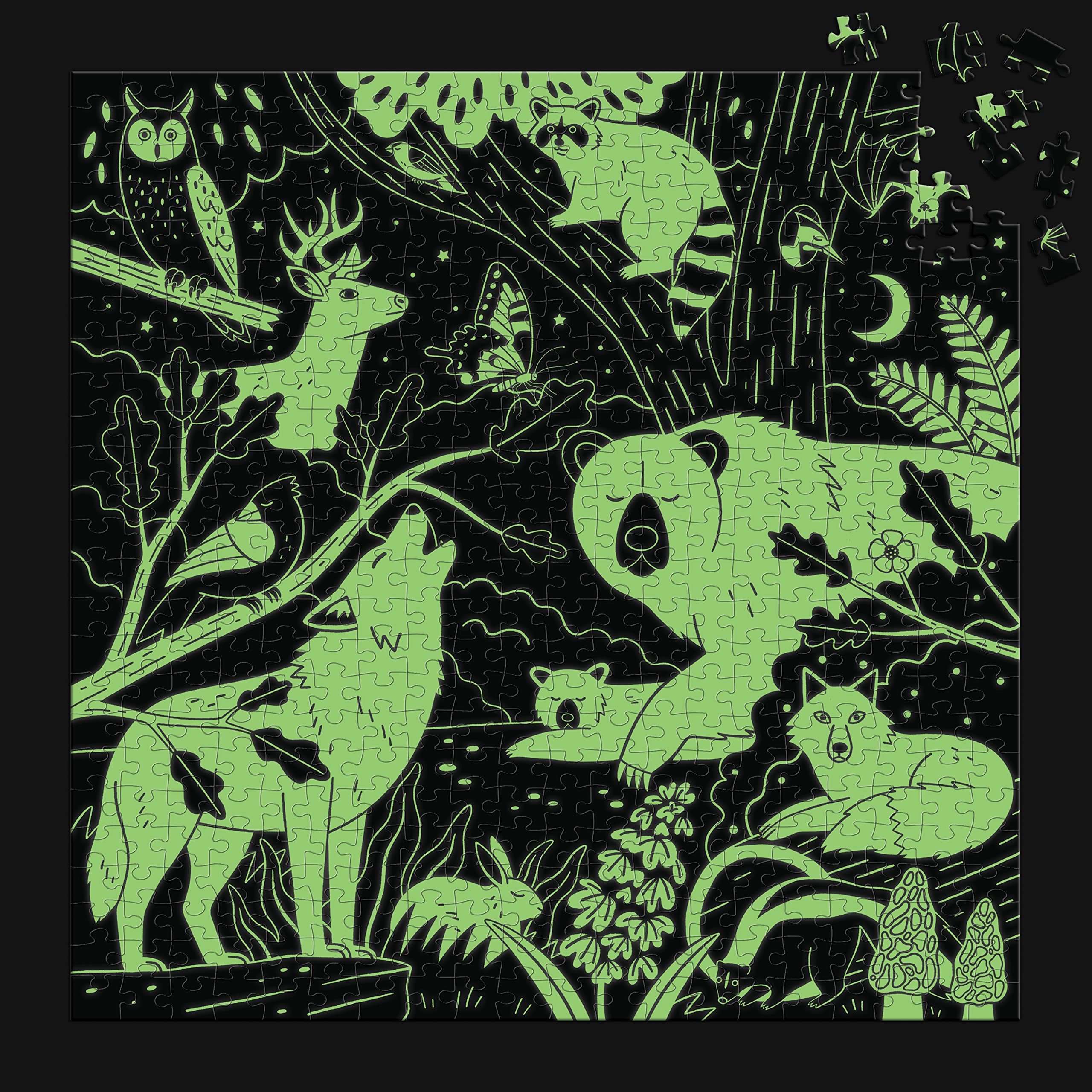 Mudpuppy Forest Illuminated 500 Piece Glow in The Dark Jigsaw Puzzle for Kids and Families, Family Puzzle with Glow in The Dark Forest Theme - Image 5