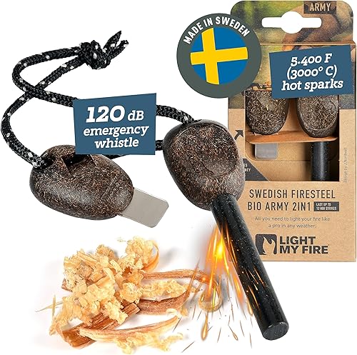 Miniatura 1 de Light My Fire Flint Fire Starter Ferro Rod Herramienta de supervivencia Ejército - Equipo de bushcraft de acero al fuego - Kit de inicio de fuego de