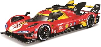 Bburago Ferrari Racing 499P LE Mans HYPERCAR 2024 AF Corse #50 - Deluxe Hard CASE - 118 Scale - Incredibly Detailed Die-Cast Replica Collectible Race Car Model