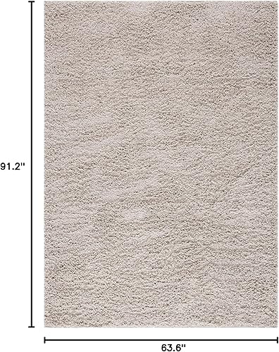 Vista 37 de SAFAVIEH Venus Shag Collection - Alfombra decorativa, 2 pies 7 pulgadas x 5 pies, color marfil, diseño sólido, no desprende pelusa y de fácil