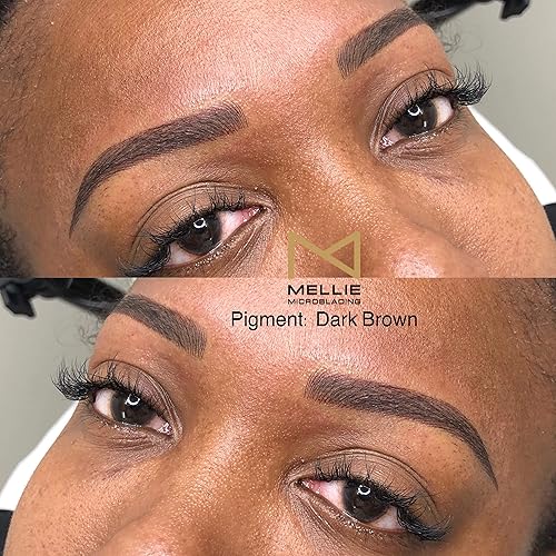 Vista 21 de M Ellie Microblading Pigmento – Marrón medio 0.3 fl oz/0.35 fl oz Grado médico Sin mezcla Larga duración para profesionales suministros