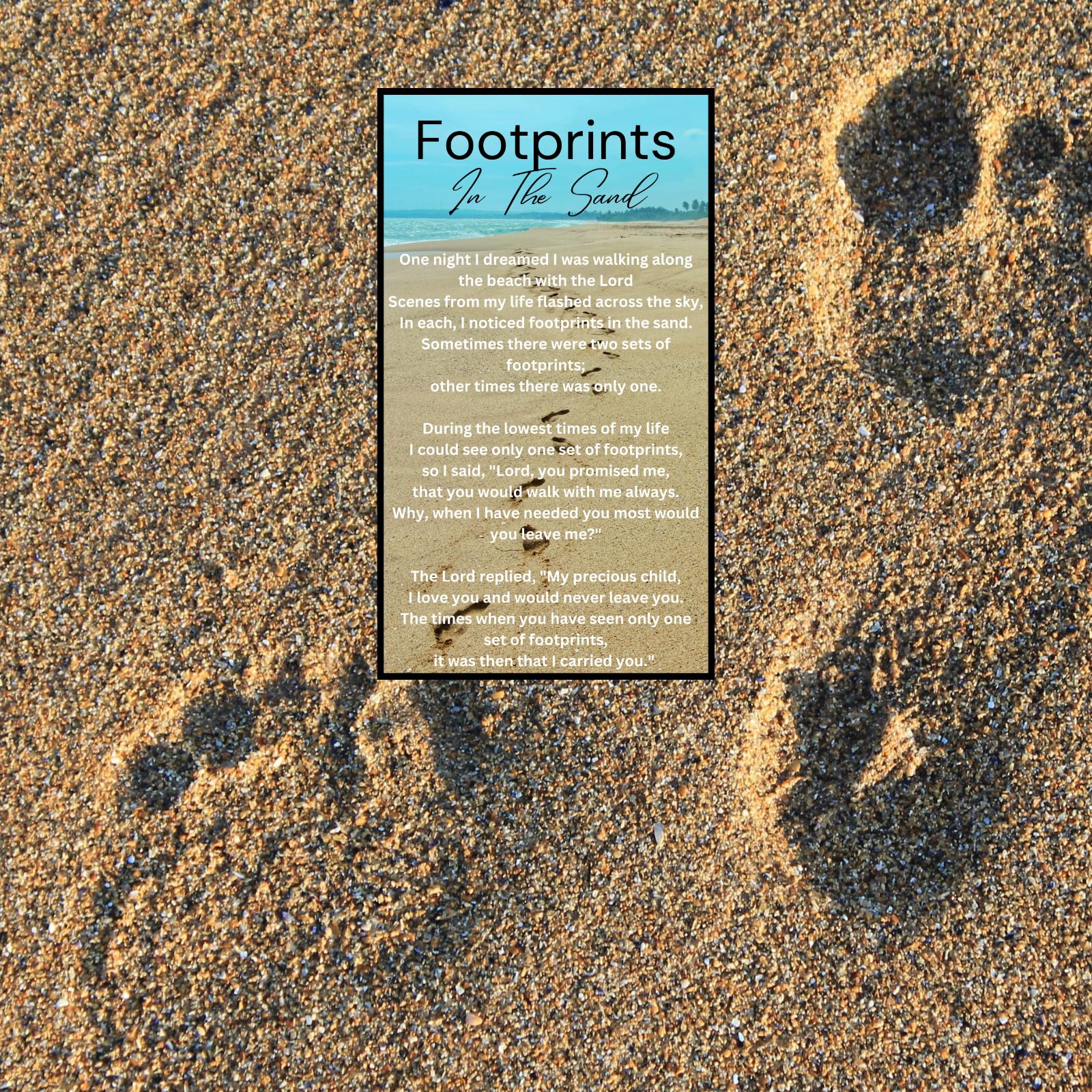 Artery8 Lord Jesus Footprints In The Sand Poem Watercolour