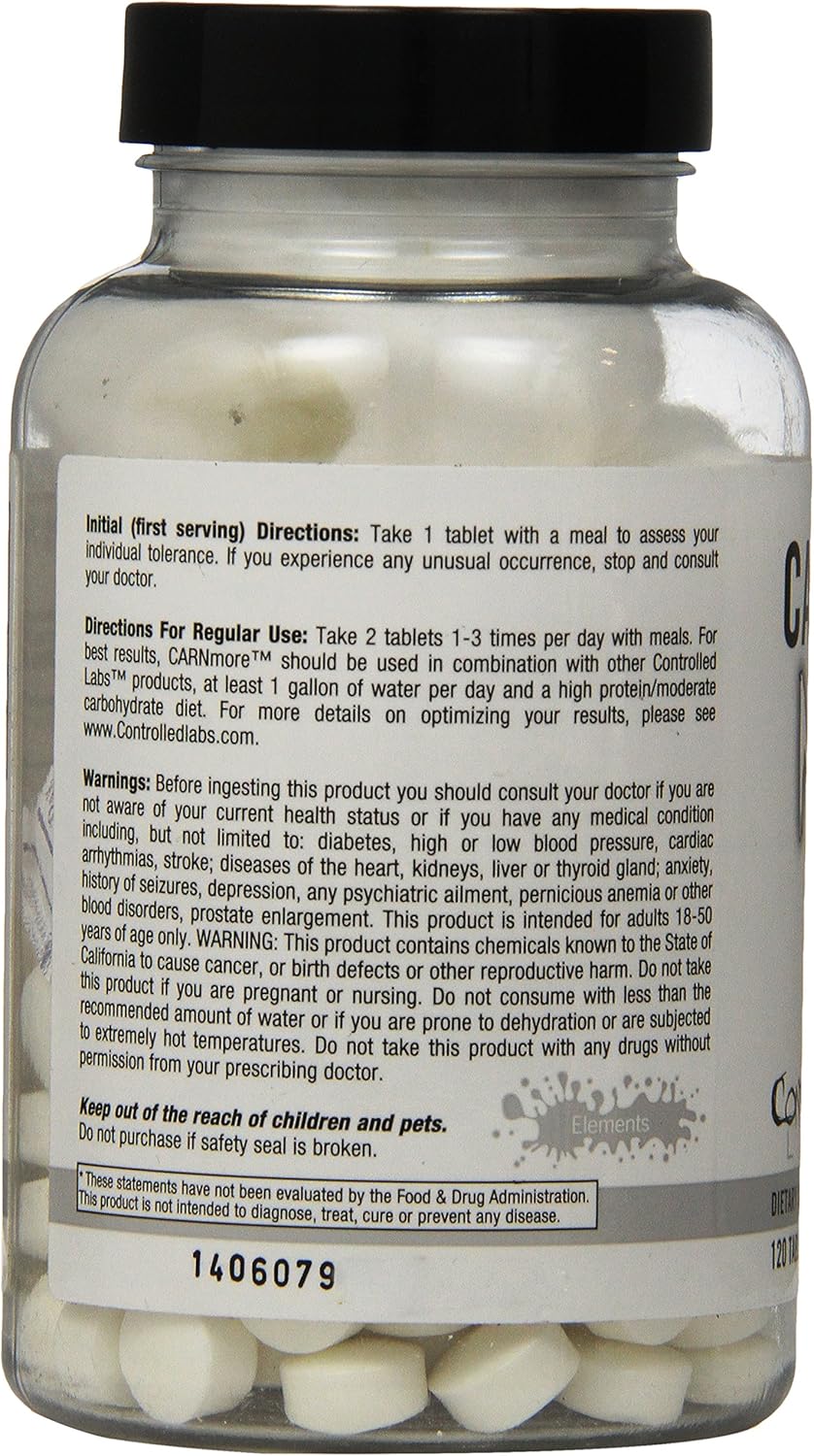 Controlled Labs Carnmore Supplement, 120 Count : Health & Household