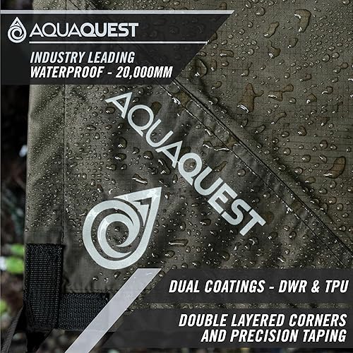 Miniatura 2 de AquaQuest Lona Safari  Ligera impermeable (0.197 in) con costuras selladas Ripstop para mochileros, senderismo y camping en hamacas