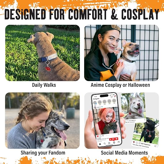 Naruto Dog Collar for Large Dogs, Medium, XS/Small Puppy Collars Officially Licensed Naruto Shippuden Hidden Leaf Village Anime Dog Collar, Naruto Gifts Pet Collar for Dogs Black Rogue, SM
