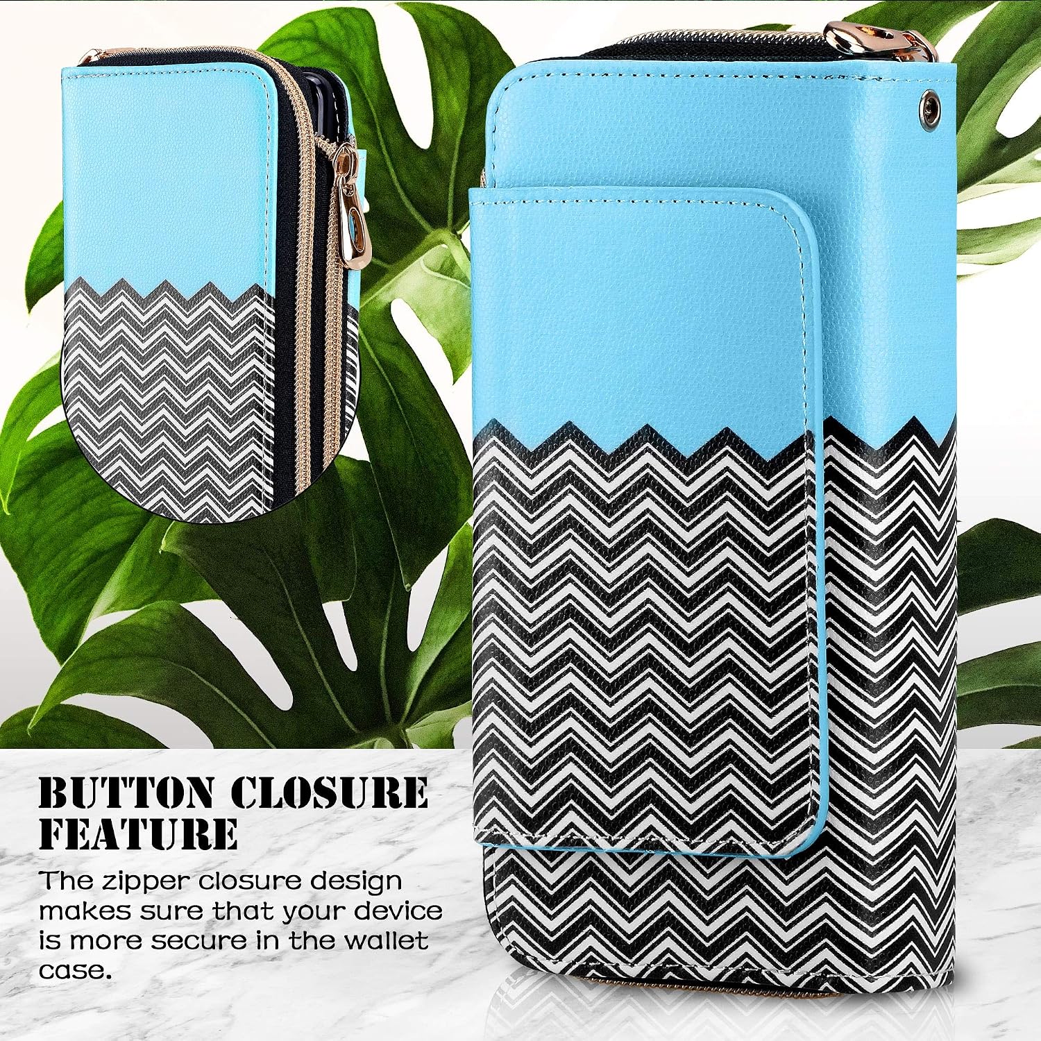 E LV PU Vegan Leather Handcrafted Wallet Purse Case for Galaxy S10E, Flip Folio Case with (Kickstand Function) and (Card Slots) for Galaxy S10E (Zigzag, Samsung S10E)