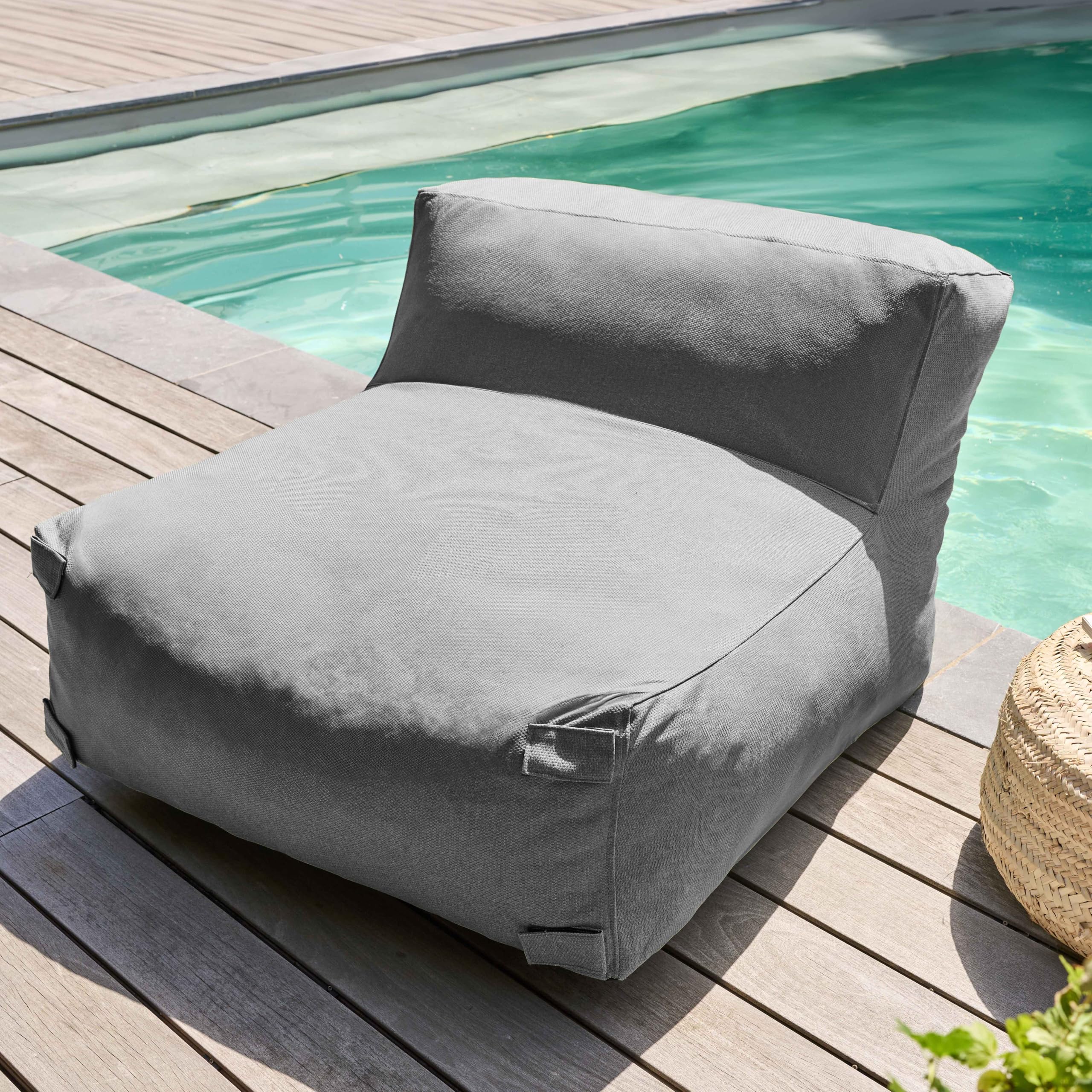 Oviala Canapé d'angle de Jardin modulable 4 Places Gris - Mixi