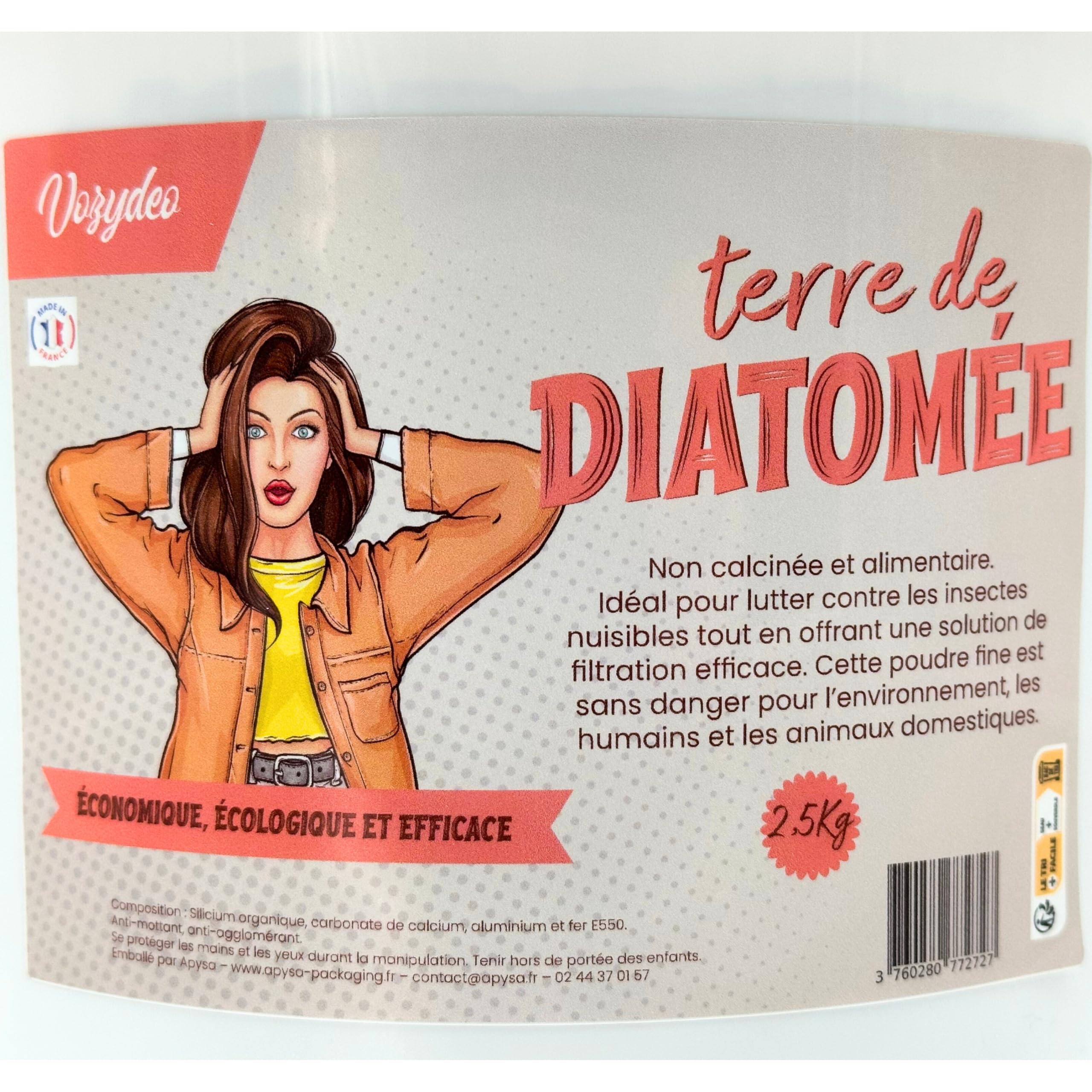 Terre de Diatomée - Sac 2,5 KG - Contre Les Insectes et Parasites - Complément Alimentaire - Vermifuge - Produit Naturel et Economique