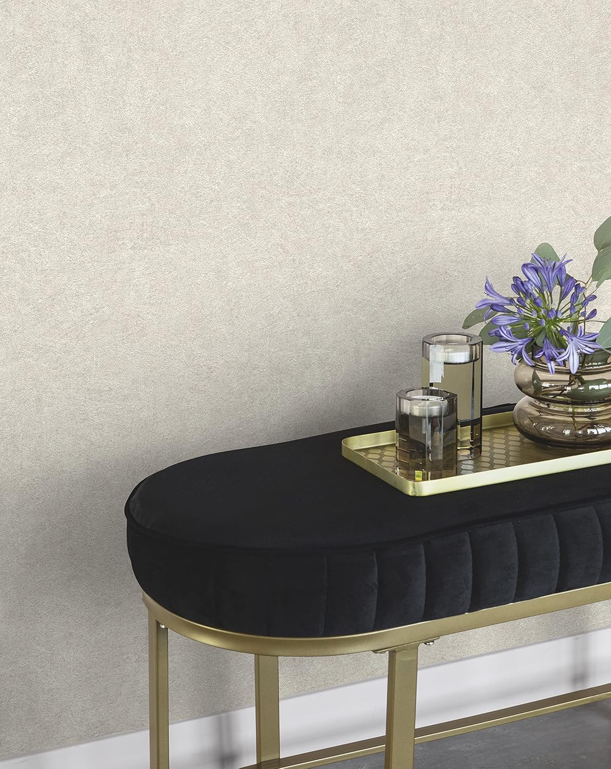 Rasch Wallpaper 699814 Plain Non-Woven Wallpaper with Light Plaster Look Concrete Look in Beige