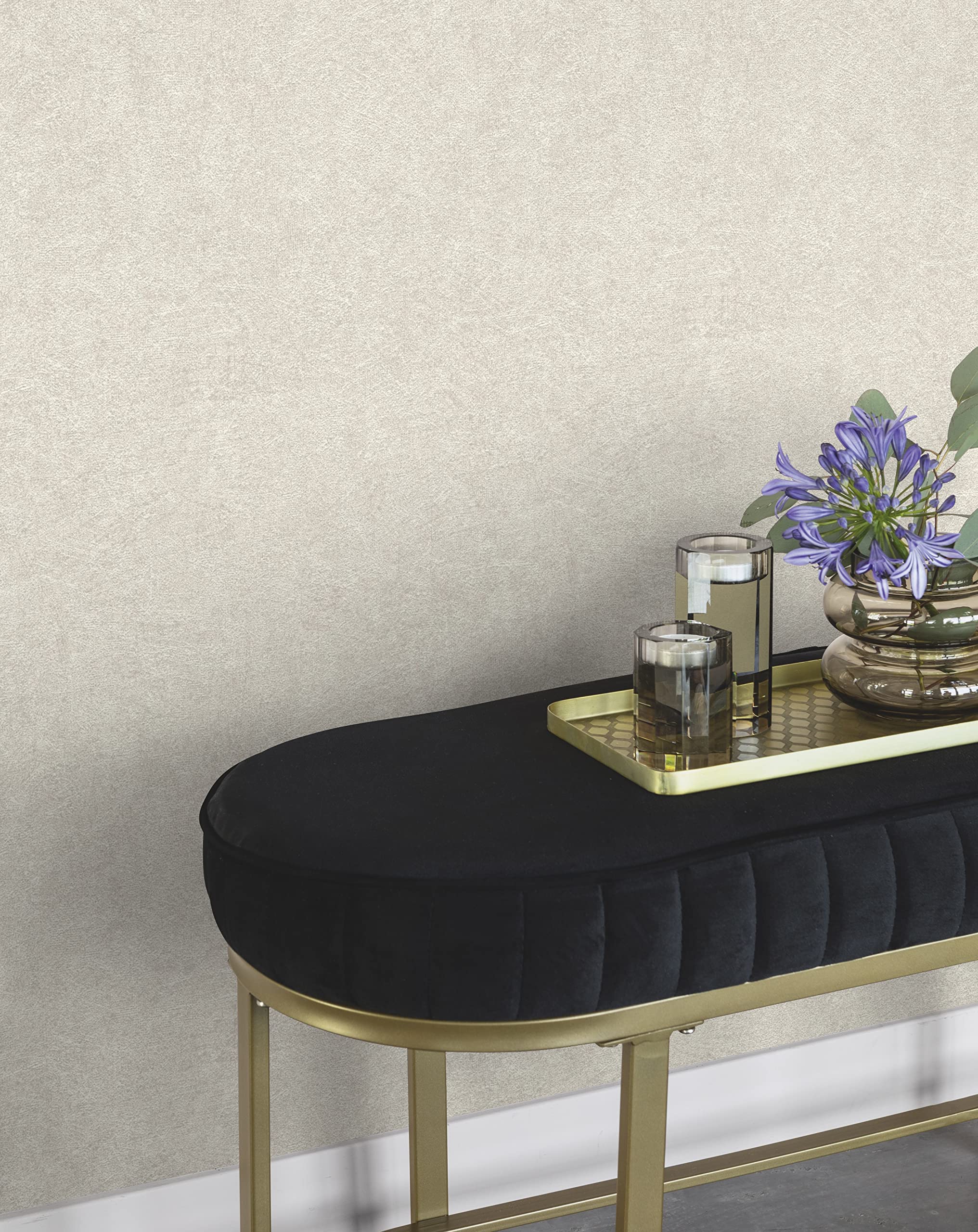 Rasch Wallpaper 699814 Plain Non-Woven Wallpaper with Light Plaster Look Concrete Look in Beige, 53 x 1005 cm - Image 4