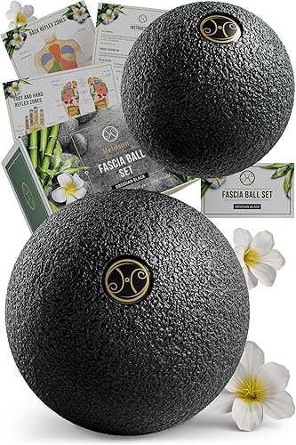 EPP Fascia - Juego de bolas de masaje (2.4 in y 3.1 in), bola de masaje de punto gatillo para espalda, pies y cuello, liberación muscular de tejido