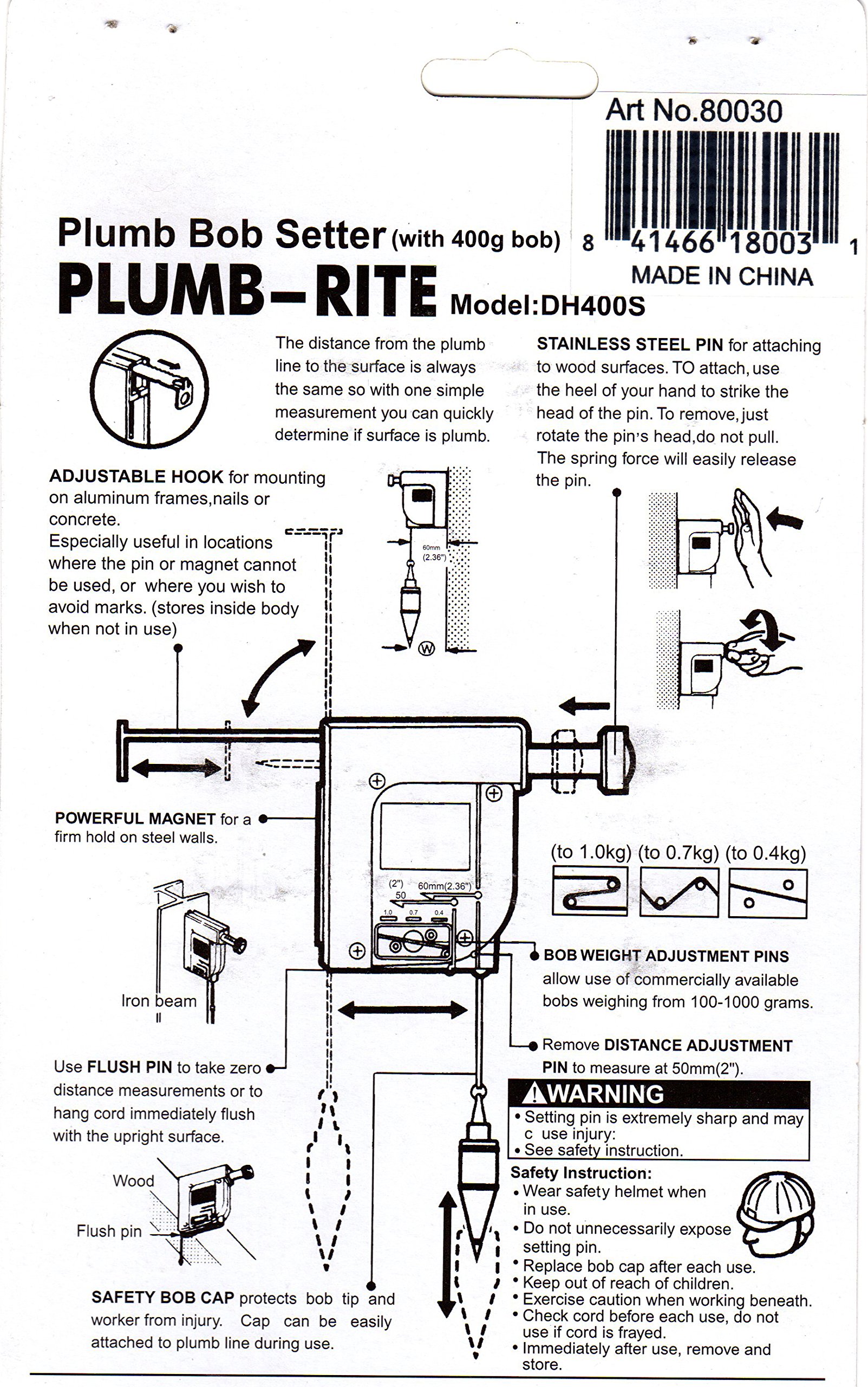 Swordfish 80030 - Plumb-Rite Plumb Bob Setter with 400g (14oz) Bob — Amazon image 7