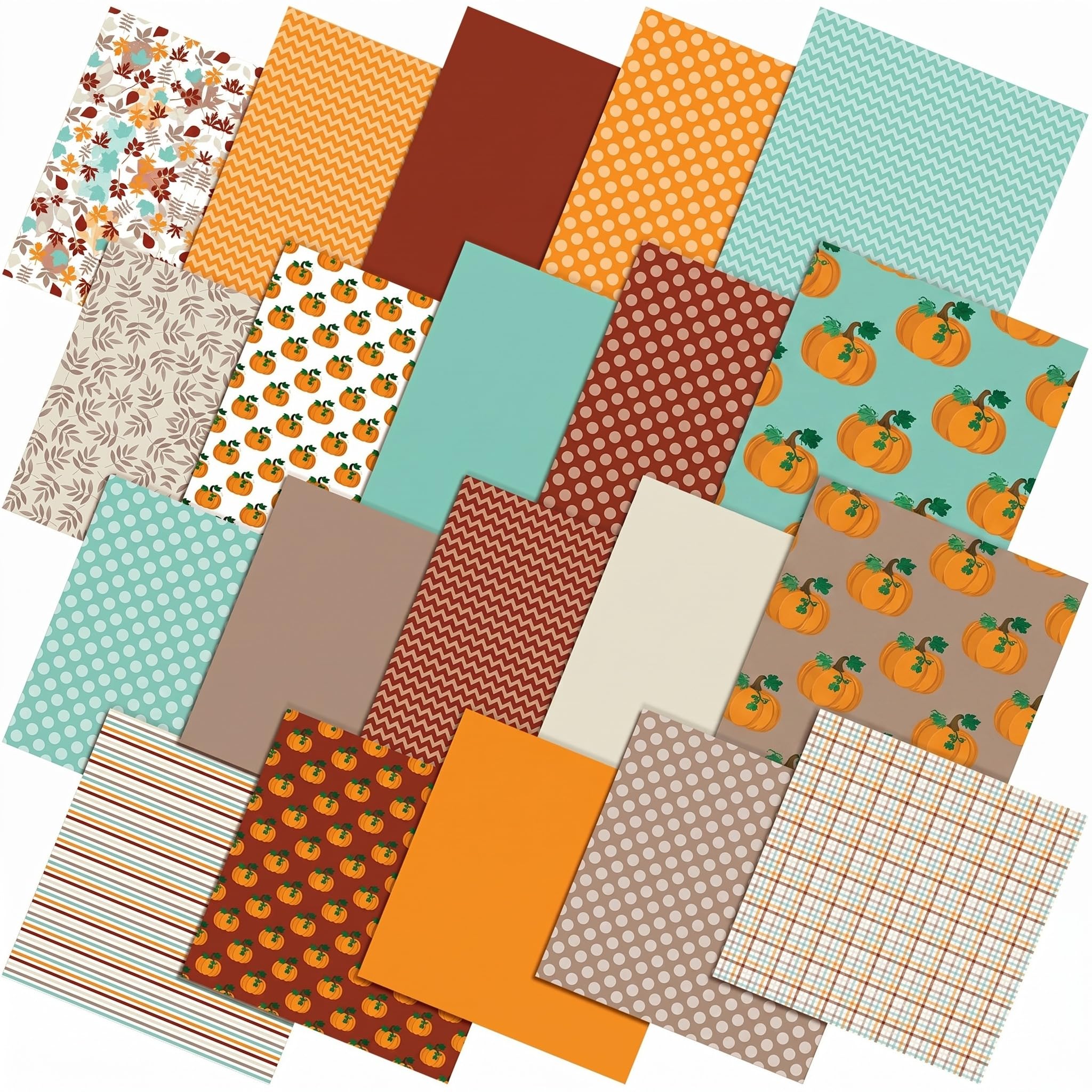 Ganeen 60 Pcs 10 x 10 Inch Fall Thanksgiving Floral Quilting Fabric Squares